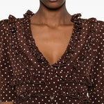Abito corto con pois in marrone Alessandra Rich - donna 