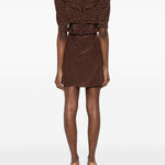 Abito corto con pois in marrone Alessandra Rich - donna 