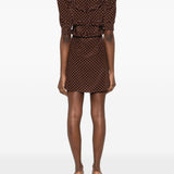Abito corto con pois in marrone Alessandra Rich - donna 