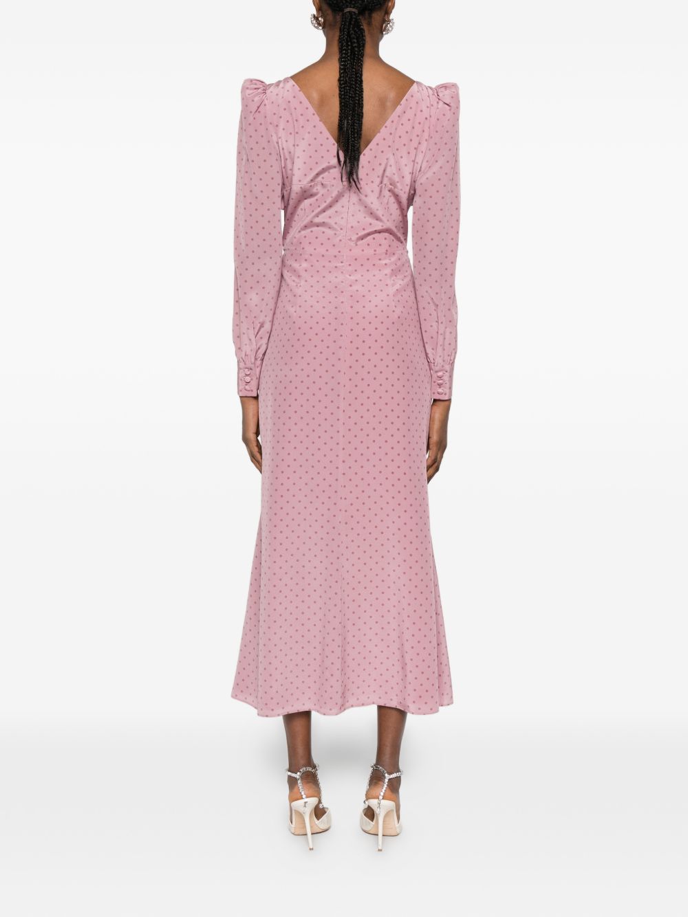 Abito midi con pois in lilla Alessandra Rich - donna 