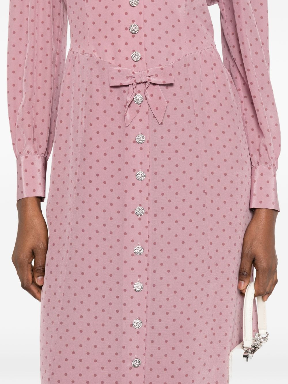 Abito midi con pois in lilla Alessandra Rich - donna 