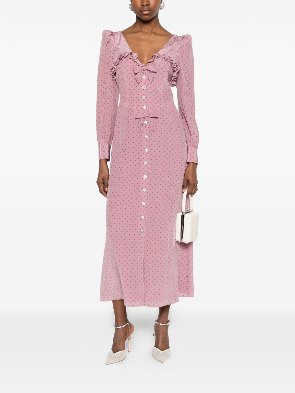 Abito midi con pois in lilla Alessandra Rich - donna 