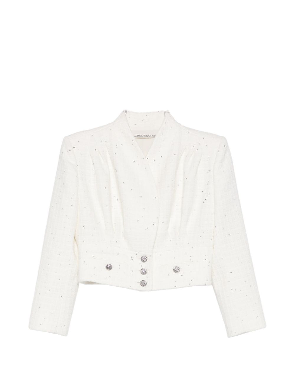 Giacca cropped con bottoni gioiello in bianco Alessandra Rich -  donna 