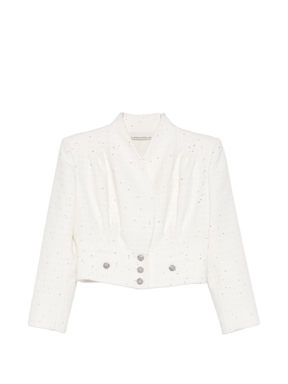 Giacca cropped con bottoni gioiello in bianco Alessandra Rich -  donna 