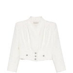 Giacca cropped con bottoni gioiello in bianco Alessandra Rich -  donna 