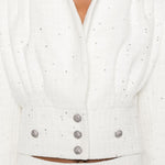 Giacca cropped con bottoni gioiello in bianco Alessandra Rich -  donna 