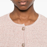 Cardigan in maglia con paillettes in rosa 