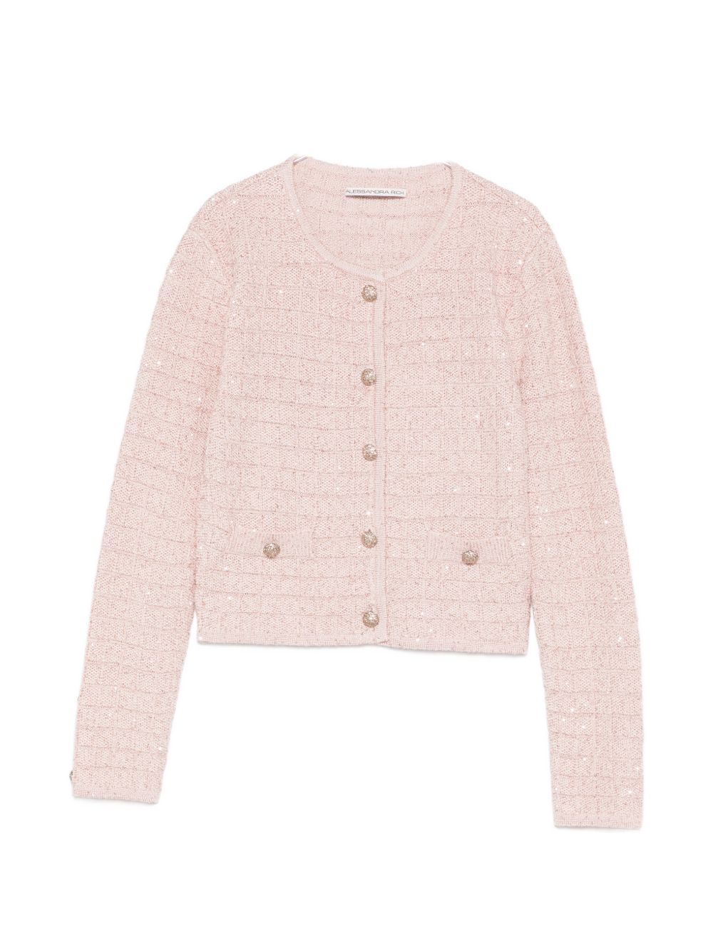 Cardigan in maglia con paillettes in rosa 
