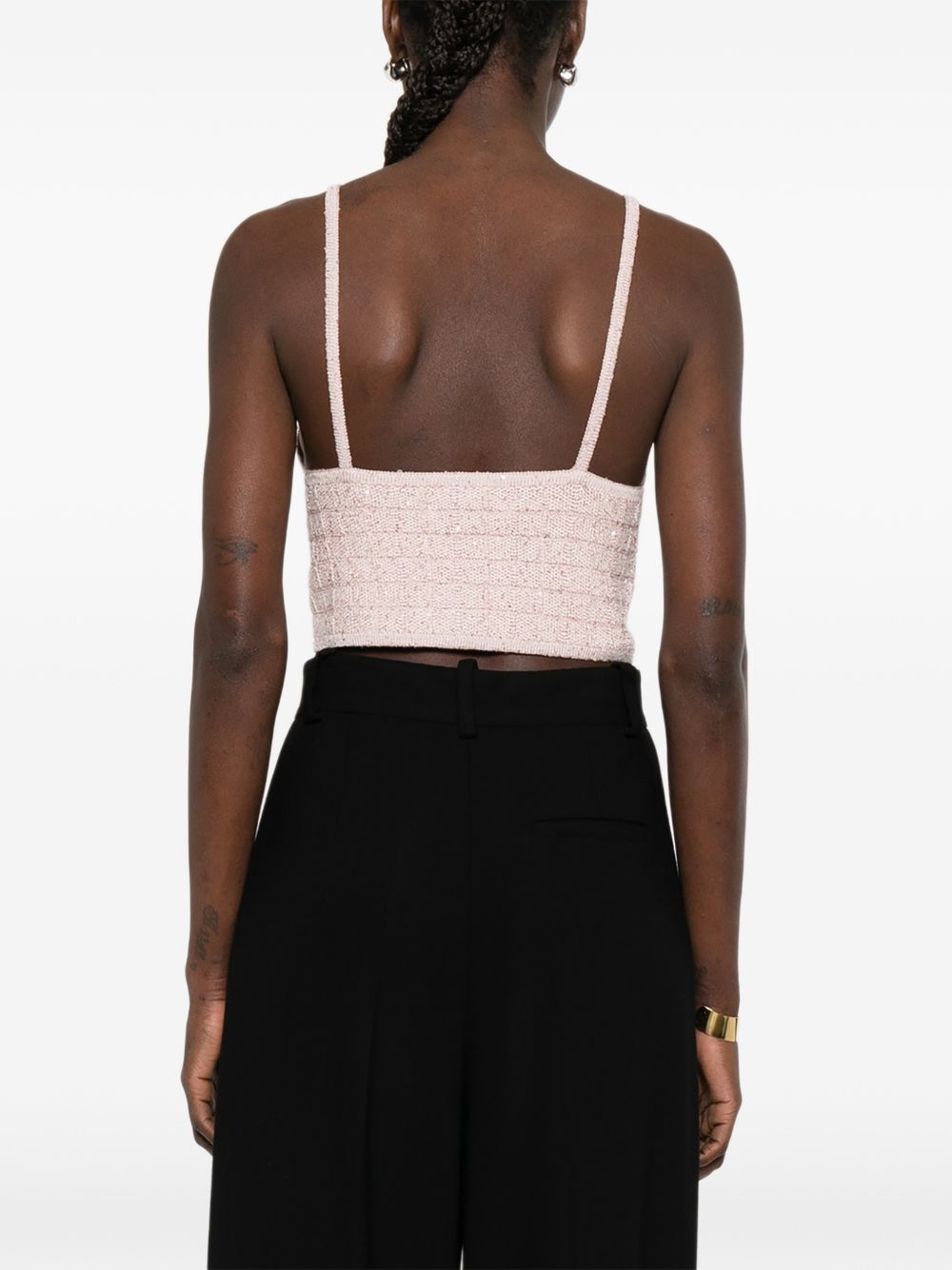 Top con paillettes in rosa Alessandra rich - donna 