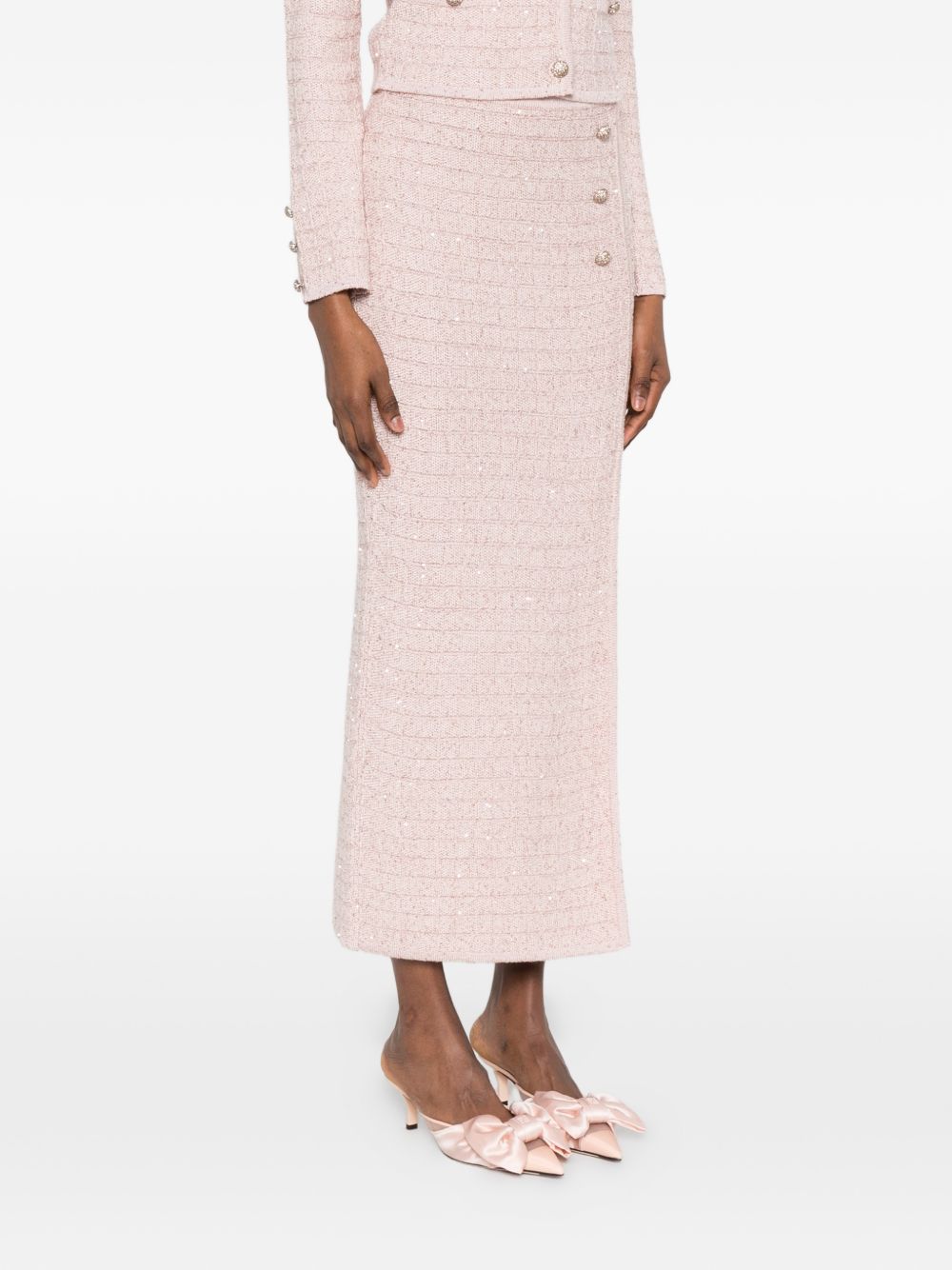 Gona midi con paillettes in rosa Alessandra rich - donna 