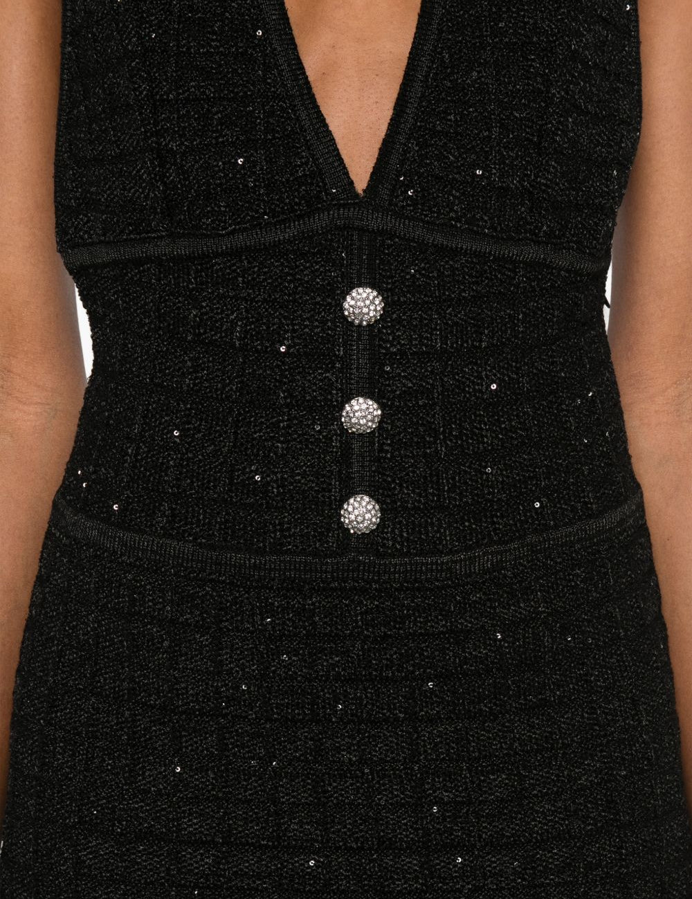 Abito midi con scollo a V in nero Alessandra Rich - donna 
