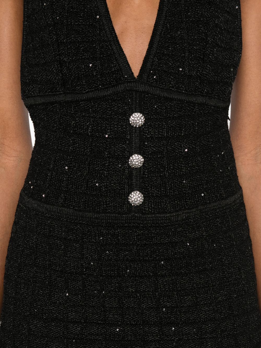 Abito midi con scollo a V in nero Alessandra Rich - donna 