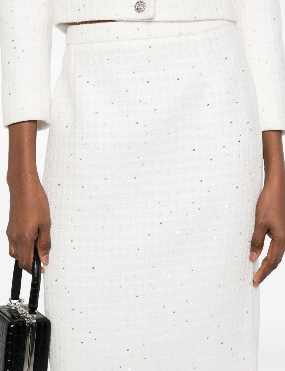 Gona midi con paillettes in bianco Alessandra rich - donna 