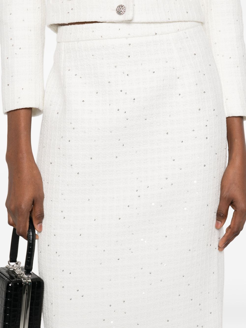Gona midi con paillettes in bianco Alessandra rich - donna 