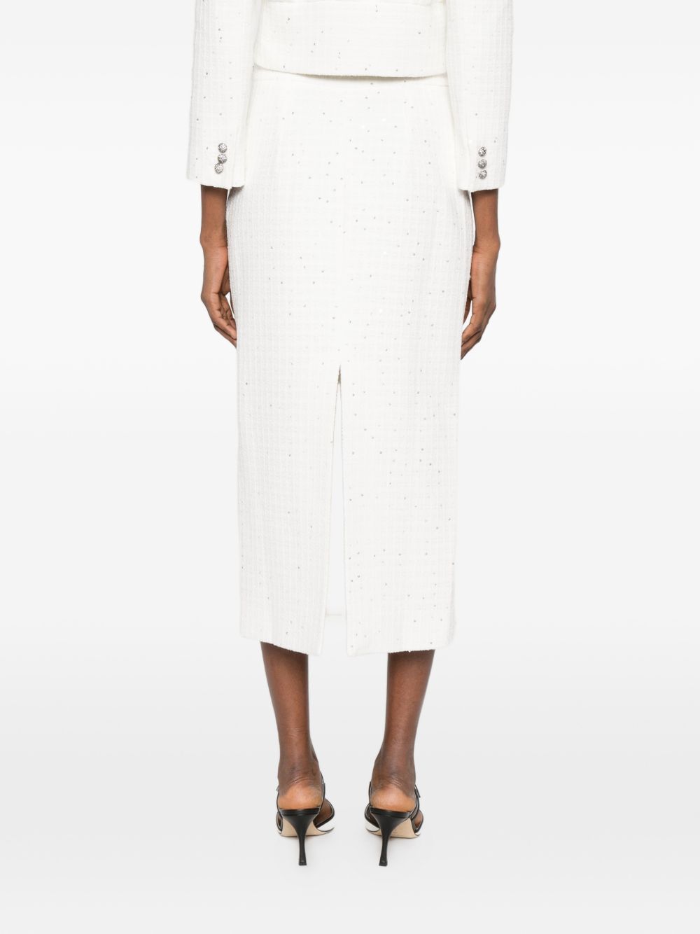 Gona midi con paillettes in bianco Alessandra rich - donna 