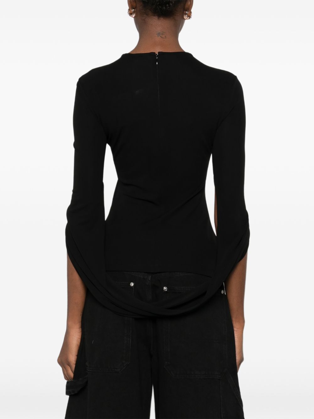 Top a maniche lunghe unite dietro in nero Alexander wang - donna 