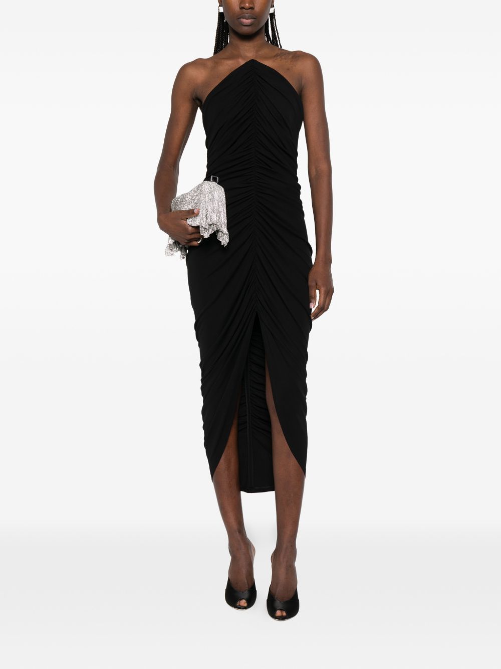 Abito midi senza spalline in nero Alexander wang - donna 