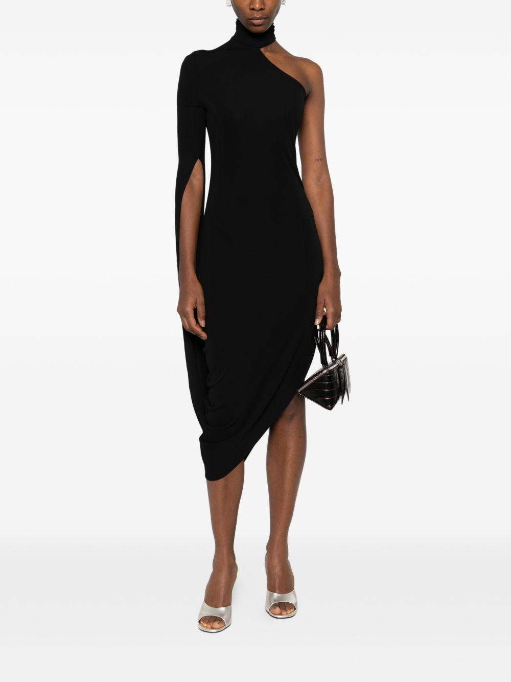 Abito midi monospala in nero Alexander wang  - donna 
