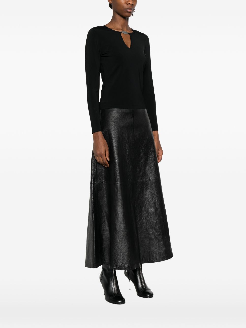 Maglione con scollo a v e targa con logo in nero Alexander wang - donna 