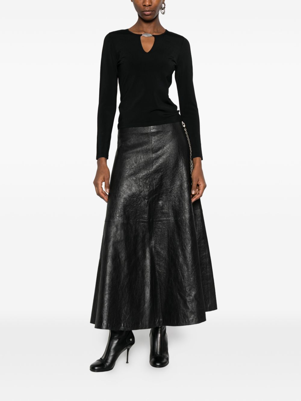 Maglione con scollo a v e targa con logo in nero Alexander wang - donna 