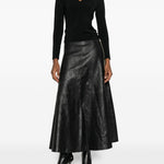 Maglione con scollo a v e targa con logo in nero Alexander wang - donna 