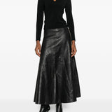 Maglione con scollo a v e targa con logo in nero Alexander wang - donna 