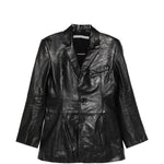 Blazer squadrato in pelle in nero Alexander wang - donna 