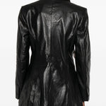 Blazer squadrato in pelle in nero Alexander wang - donna 