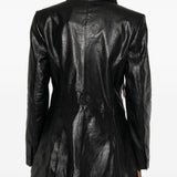 Blazer squadrato in pelle in nero Alexander wang - donna 
