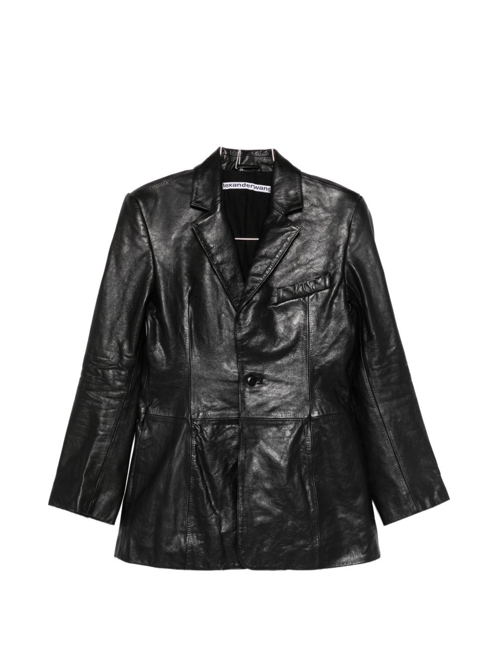 Blazer squadrato in pelle in nero Alexander wang - donna 