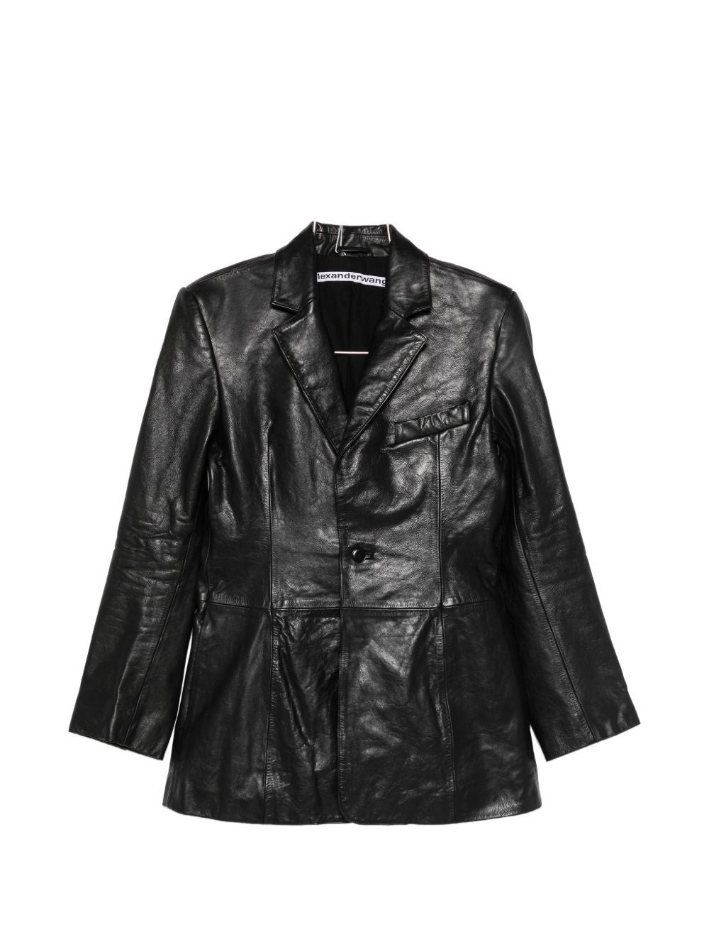 Blazer squadrato in pelle in nero Alexander wang - donna 