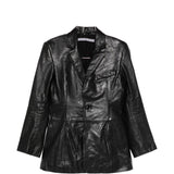 Blazer squadrato in pelle in nero Alexander wang - donna 