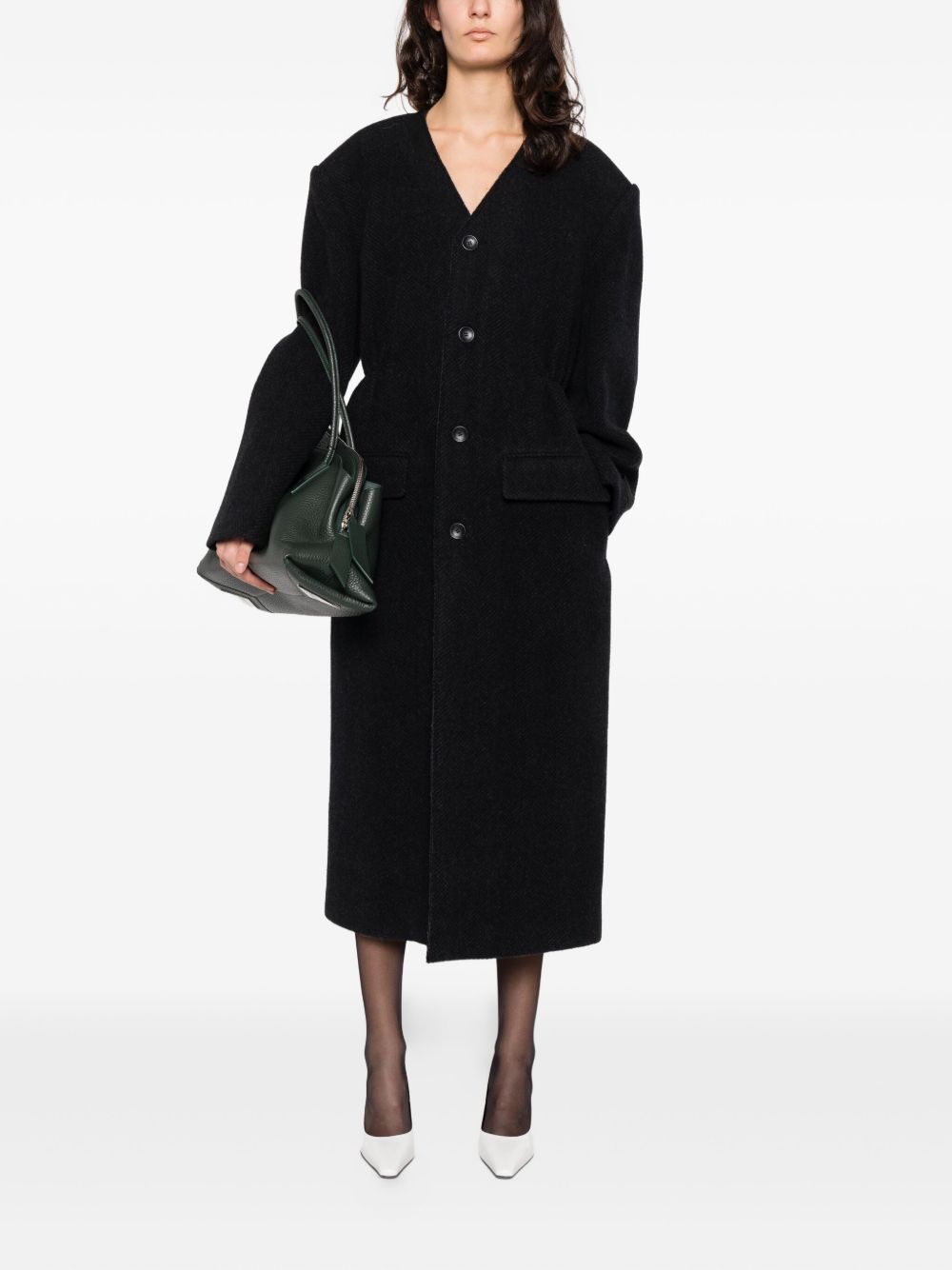 Cappotto senza colletto in nero Alexander wang - donna 