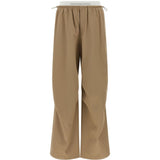 Pantaloni con cintura a doppio strato e logo in marrone Alexander wang - donna 