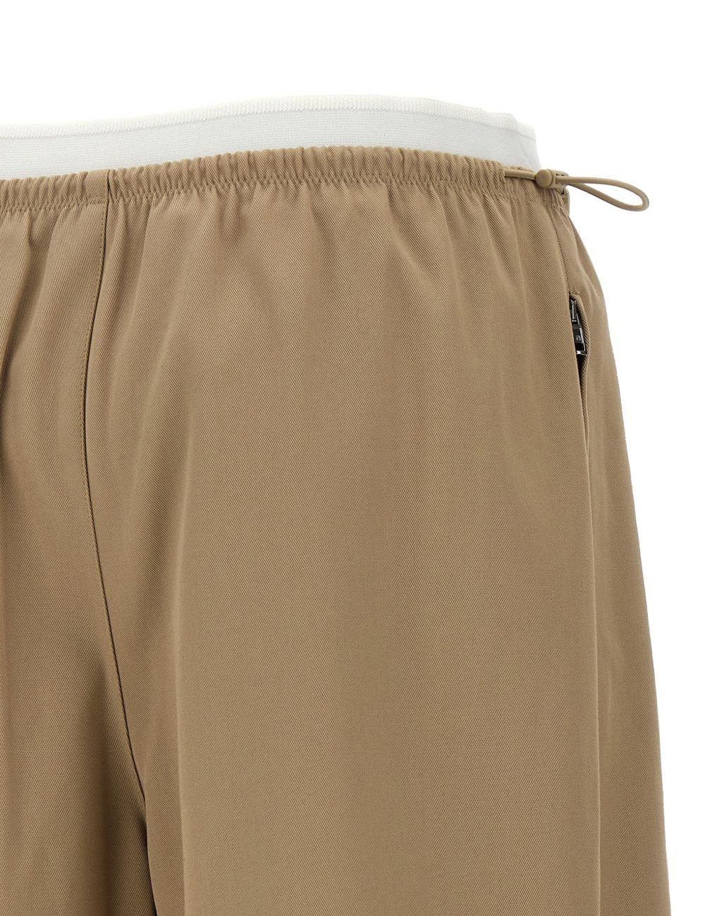 Pantaloni con cintura a doppio strato e logo in marrone Alexander wang - donna 