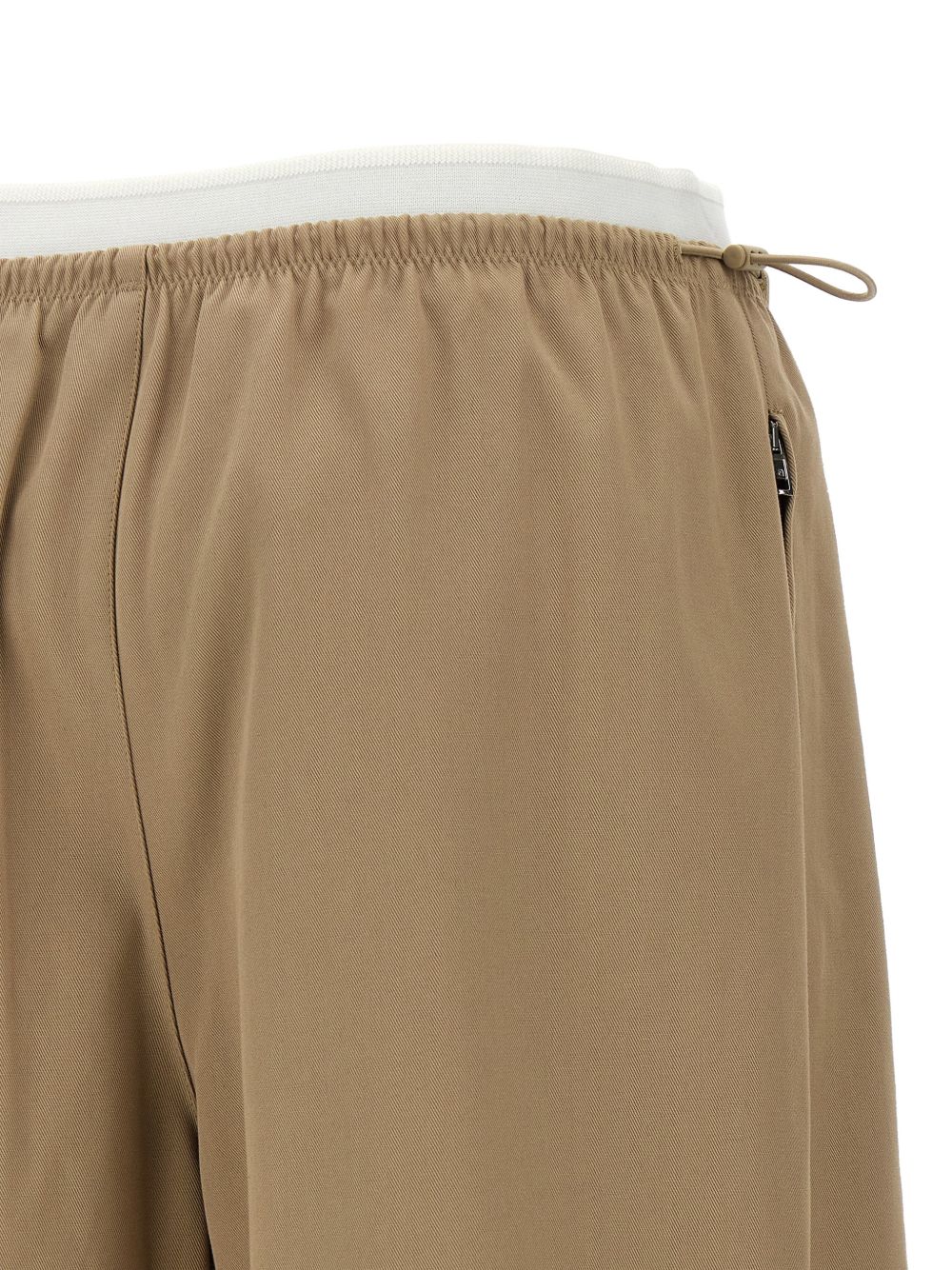 Pantaloni con cintura a doppio strato e logo in marrone Alexander wang - donna 