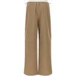 Pantaloni con cintura a doppio strato e logo in marrone Alexander wang - donna 