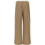 Pantaloni con cintura a doppio strato e logo in marrone Alexander wang - donna 