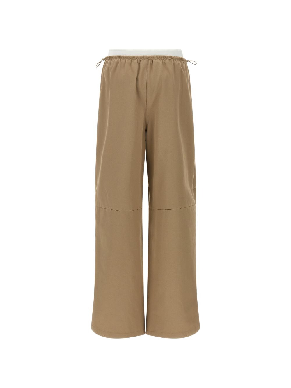 Pantaloni con cintura a doppio strato e logo in marrone Alexander wang - donna 
