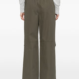 Pantaloni con cintura a doppio strato  in verde 