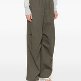 Pantaloni con cintura a doppio strato  in verde 