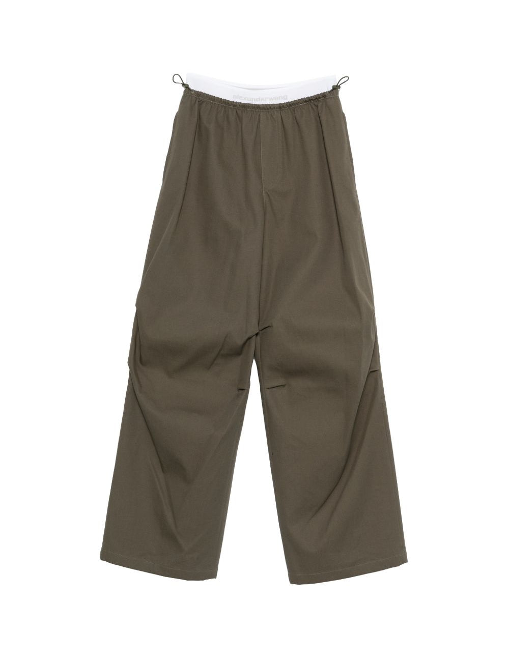 Pantaloni con cintura a doppio strato  in verde 