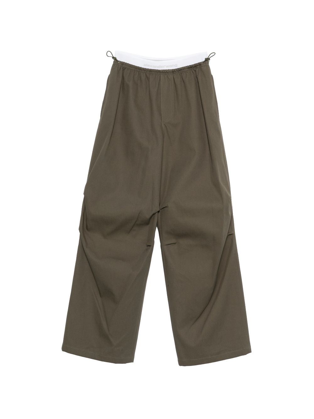 Pantaloni con cintura a doppio strato  in verde 