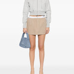 Minigonna con coulisse in vita in beige Alexander wang - donna 