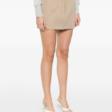 Minigonna con coulisse in vita in beige Alexander wang - donna 