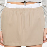 Minigonna con coulisse in vita in beige Alexander wang - donna 