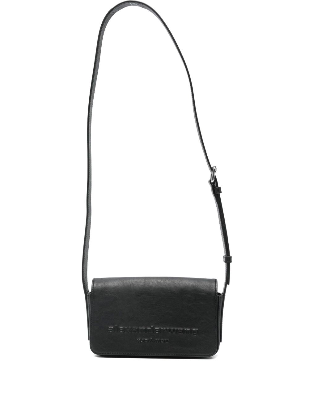 Borsa a tracolla con logo in rilievo in nero Alexander wang  - donna 