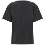 T-shirt con logo e strass in nero Alexander wang - donna 