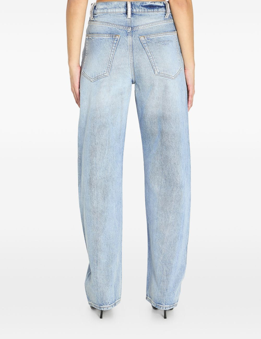 Jeans con strass in blu Alexander wang  - donna 