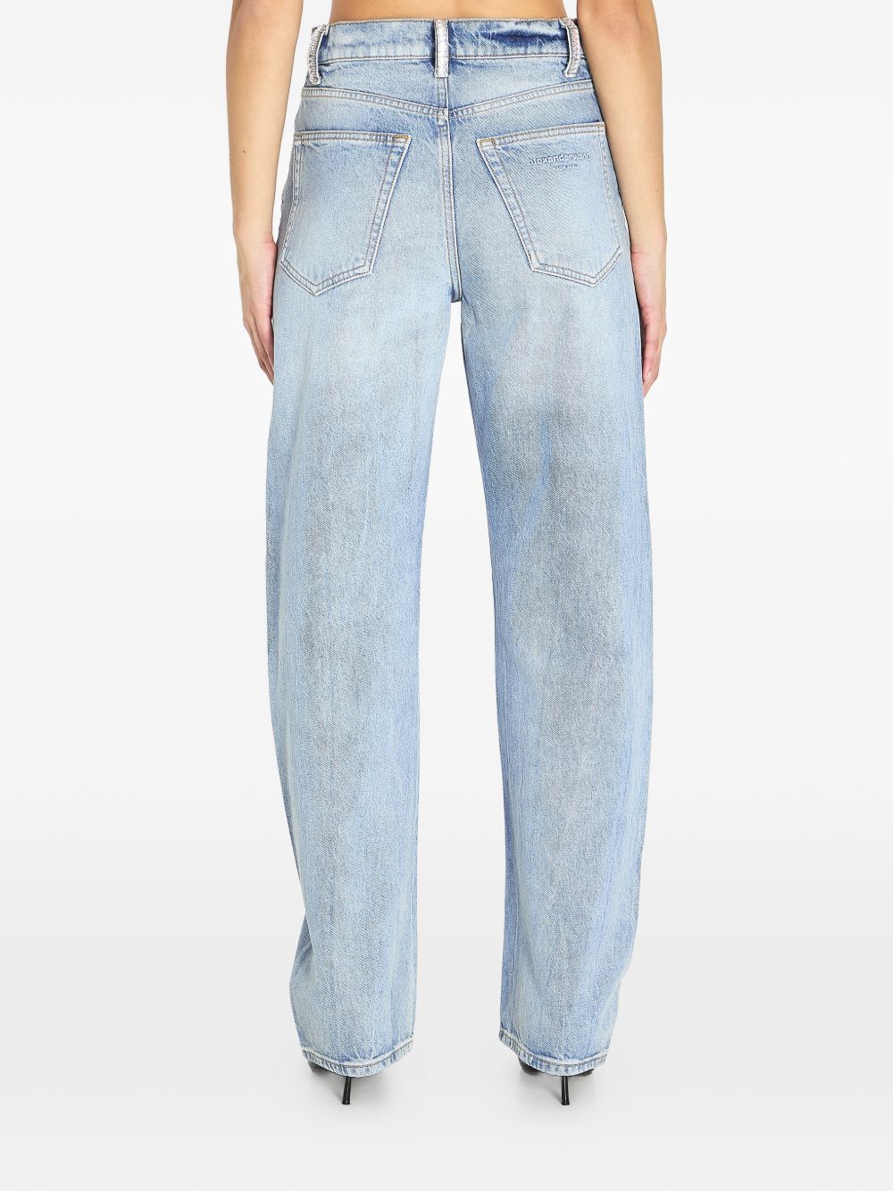 Jeans con strass in blu Alexander wang  - donna 